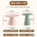Cream style round coffee table modern casualfor home small apartment living room combination sofa side tableaccessible luxury iron table