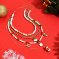 European and american cross-border christmas necklace for women - faux pearl creative christmas snowman bell pendant, high-end ins style necklace