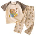 Kids' short-sleeve cotton set: summer t-shirt & pajamas for boys & girls - perfect for home wear and sleepwear
