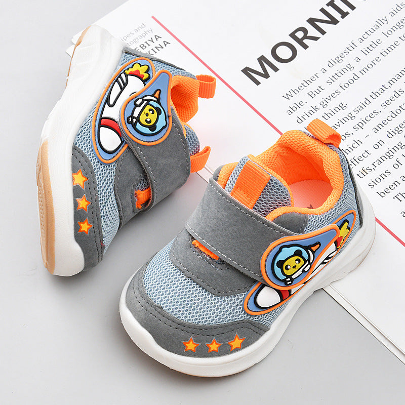 Kids' spring/autumn  collection: girls' breathable soft-soled baby shoes, boys' functional shoes, and first walker shoes