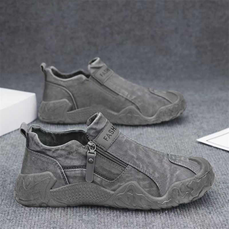 Canvas men's shoes spring breathable old beijing cloth shoes slip-on driving men sports casual trendy shoes student shoes