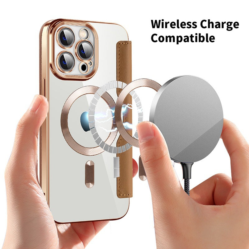 Iphone 17 pro max case, yatun chanel-style magnetic, compatible with apple 16, creative diamond pattern leather case with card slots