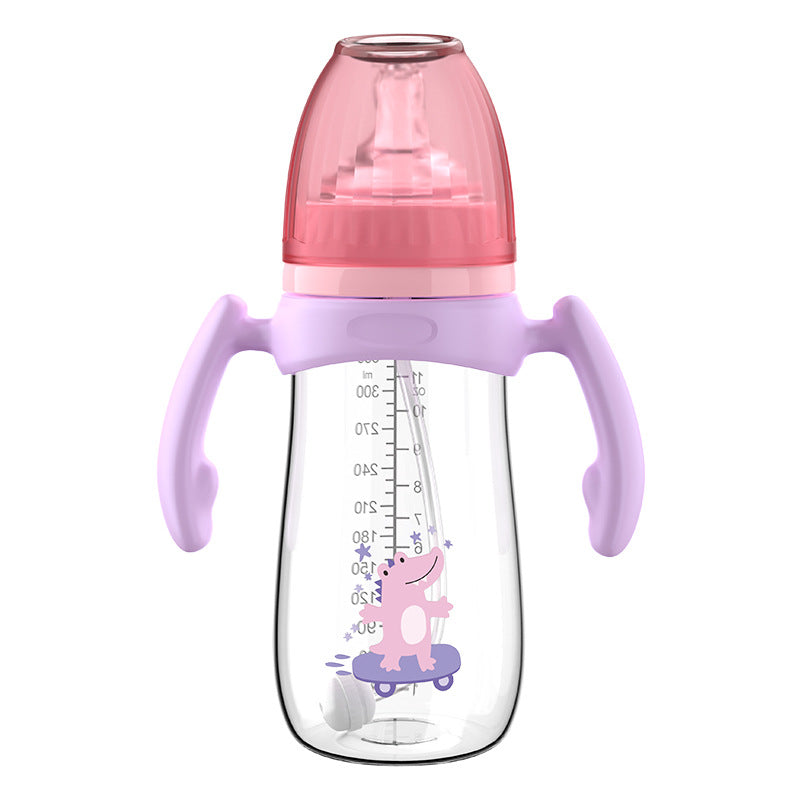 English boxed pacifier 210/240/300ml cactus series with handle PP bottle with straw