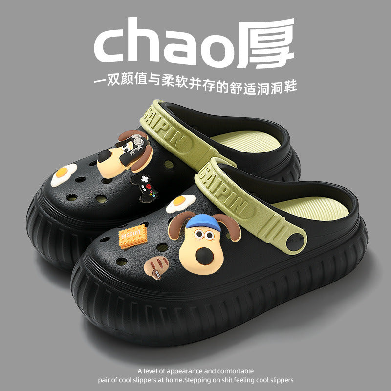 Crocs women's summer outwear 2024best selling thick sole heightening beach non-slip toe cap sandals women's new arrival