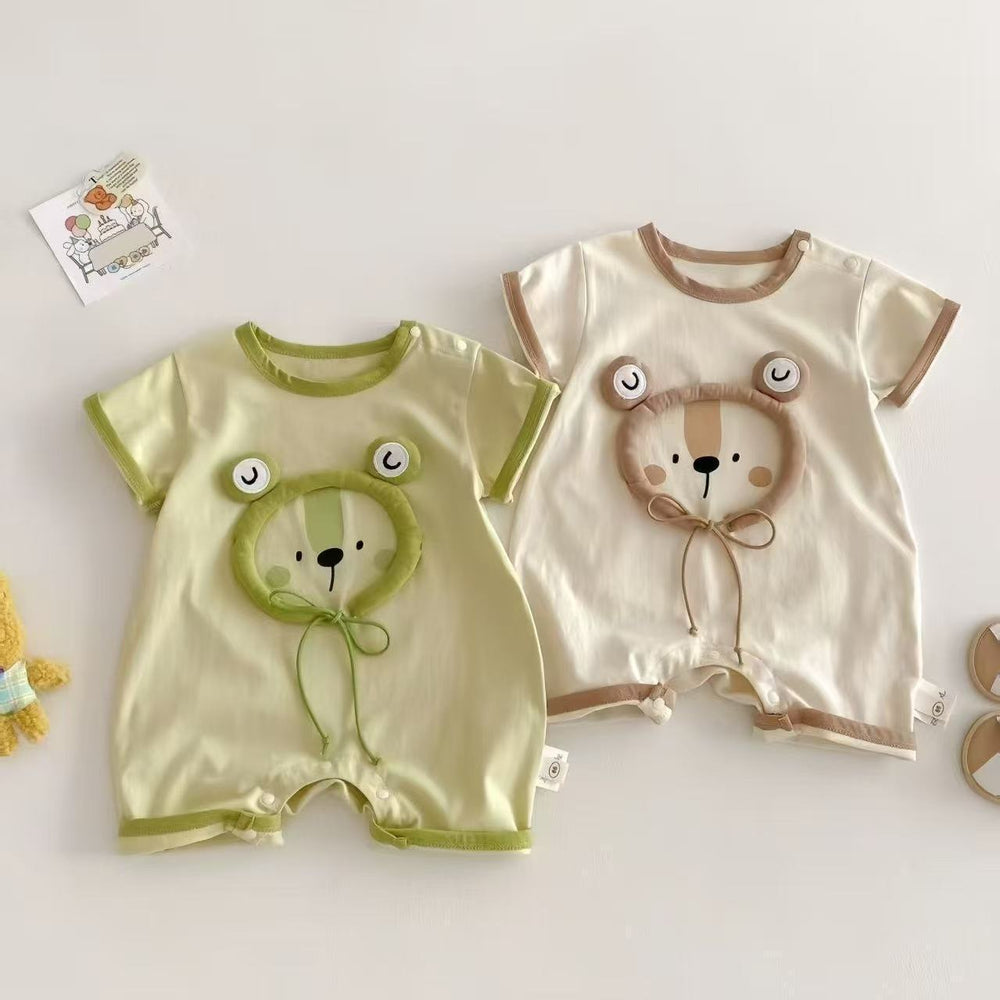 Infant cartoon romper  new summer baby korean style super cute 3d bodysuit first birthday outfit