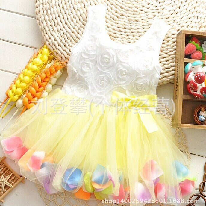 new korean style girls' dress - ethereal petal print, perfect for export. wholesale and dropshipping available