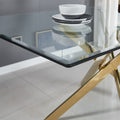 Tempered glass dining table - modern minimalist design for small spaces - rectangular dining table and chairs set
