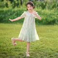 Girls' summer korean style floral dress  new arrival - stylish summer outfit for older girls, sweet princess dress with peter pan collar