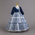 New spring/autumn chiffon dress - premium long sleeve banquet gown - holiday party princess performance dress - kids' dress