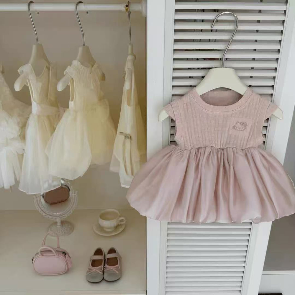 Summer baby girl sleeveless romper, infant princess dress, bodysuit dress, suitable for newborns, full moon celebrations, 100-day celebrations, first birthday dresses, romper