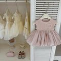 Summer baby girl sleeveless romper, infant princess dress, bodysuit dress, suitable for newborns, full moon celebrations, 100-day celebrations, first birthday dresses, romper