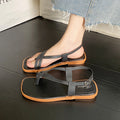 2025 new women's thong sandals - summer outdoor wear, trendy instagram-style flat roman sandals, one-strap flip-flops