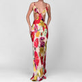 women's summer maxi dress - cross-border european & american style - sexy spaghetti strap printed backless dress