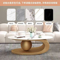 Oval coffee table, sintered stone coffee table, popular minimalist table for home living room, trendy nordic style coffee table, small apartment friendly