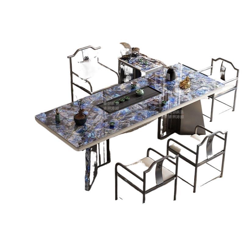 New chinoiserie luxury stone slate tea table table modern tea table and chair combination casualaccessible luxury office large board table tea making table