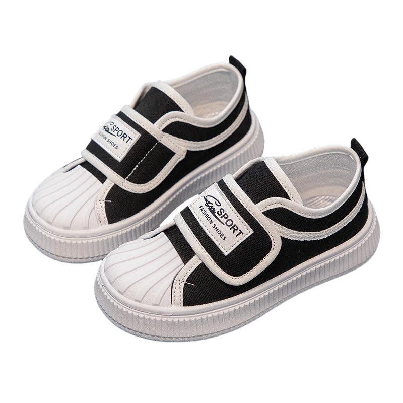 Girls' shell toe canvas shoes breathable boys' athletic sneakers  new spring/autumn kids' casual white shoes trendy