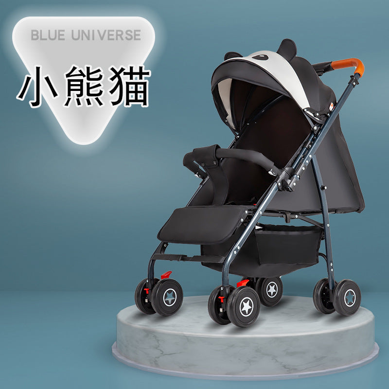 Two-way baby stroller, shock-absorbing, lightweight, convertible (sitting/lying), foldable, portable newborn stroller