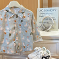 Boys' long-sleeve shirt - spring/autumn style - cartoon print - all-over print - casual cardigan - new suit collar top - outerwear