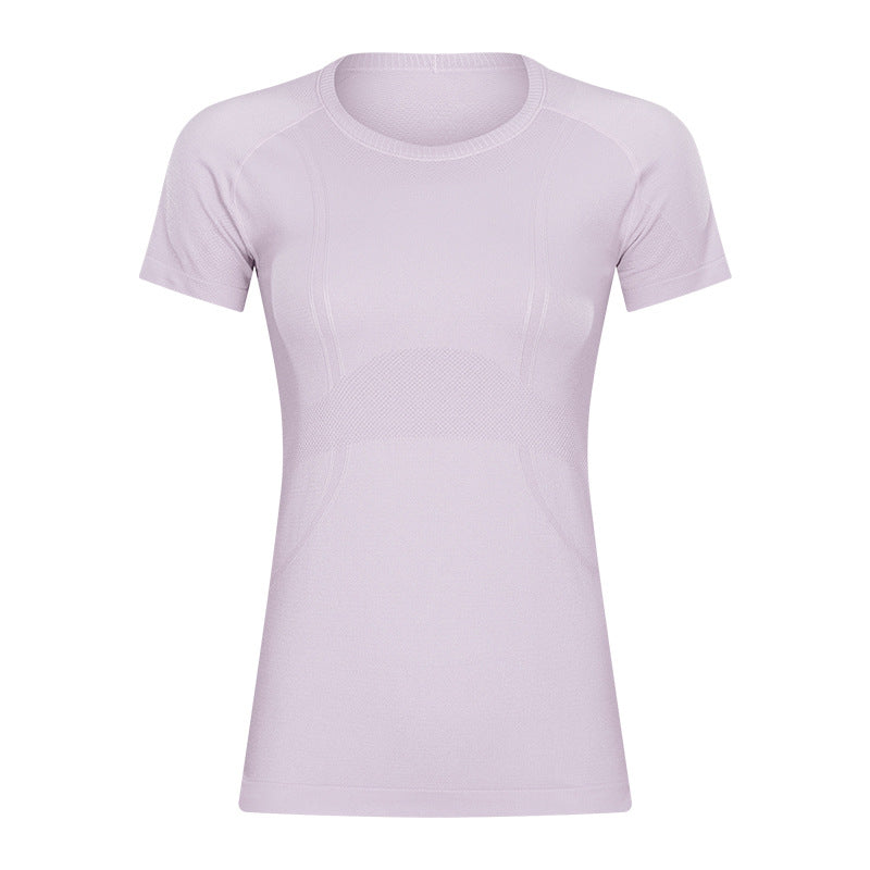 New women's short-sleeve crew neck activewear t-shirt - running, fitness, slim fit, breathable, shaping yoga top - s2067