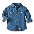 New boys' denim jacket style long-sleeve shirt - spring collection for toddlers and babies