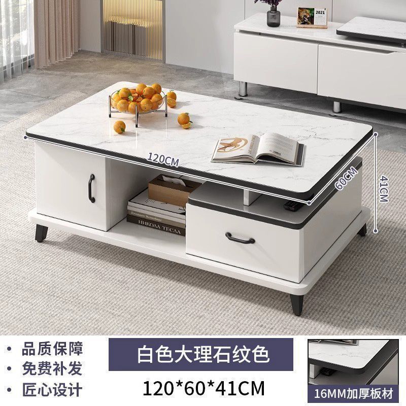 Modern minimalist tv stand for living room, compact home, floor-standing extendable 2025 new style coffee table and tv cabinet combination