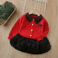 fall and winternew arrivalsweatercardigantwo-piece setbaby girl tweed stylesweet skirtgirlknittingsuit