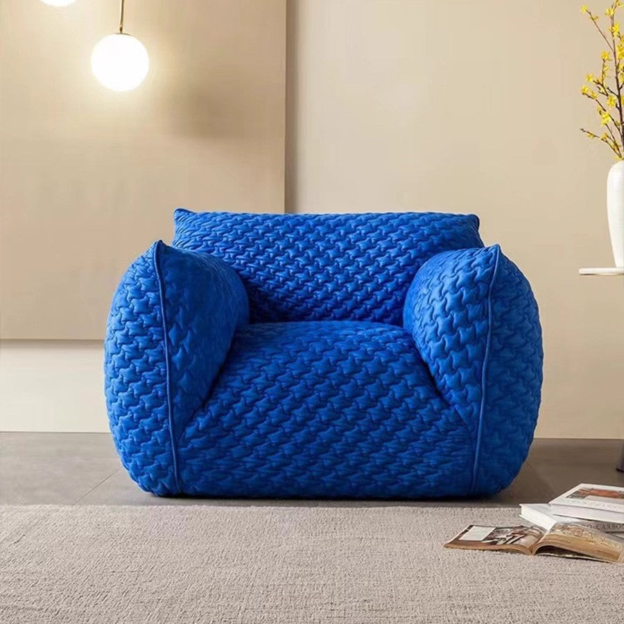 Italian normcore blue fat sofa designer sofa chair living room housestylish 3d fabric casual bread sofa