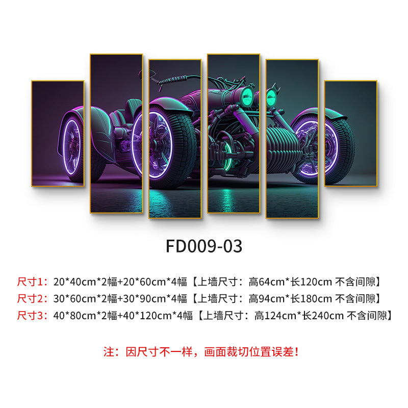 Bar industrial wind motorcycle wall decoration painting tavern KTV box creative mural barbecue shop car painting