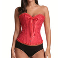 Corsetfashion waist ribbon jacquard palace bone corset steel buckle belly support chest corset