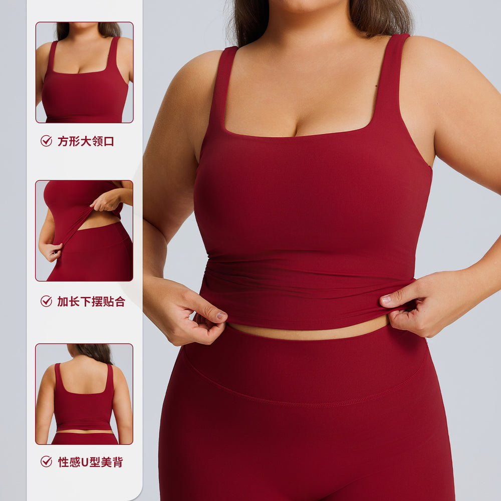 European and american plus size women's quick-dry compression sports tank top for yoga, running, and fitness
