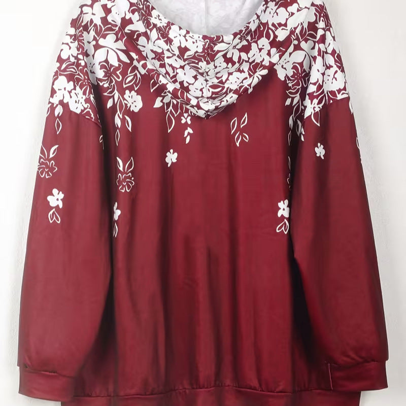 hot-selling plus-size women's zip-up hoodie, new casual long-sleeve hooded sweatshirt jacket, dropshipping available