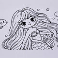 Unique diy fun graffiti hand-painted coloring mermaid design 95% cotton spring/autumn american style girls' long-sleeve t-shirt