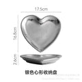 Trendy, electroplated silver heart ceramic plate - high-end desktop organizer for jewelry and cosmetics