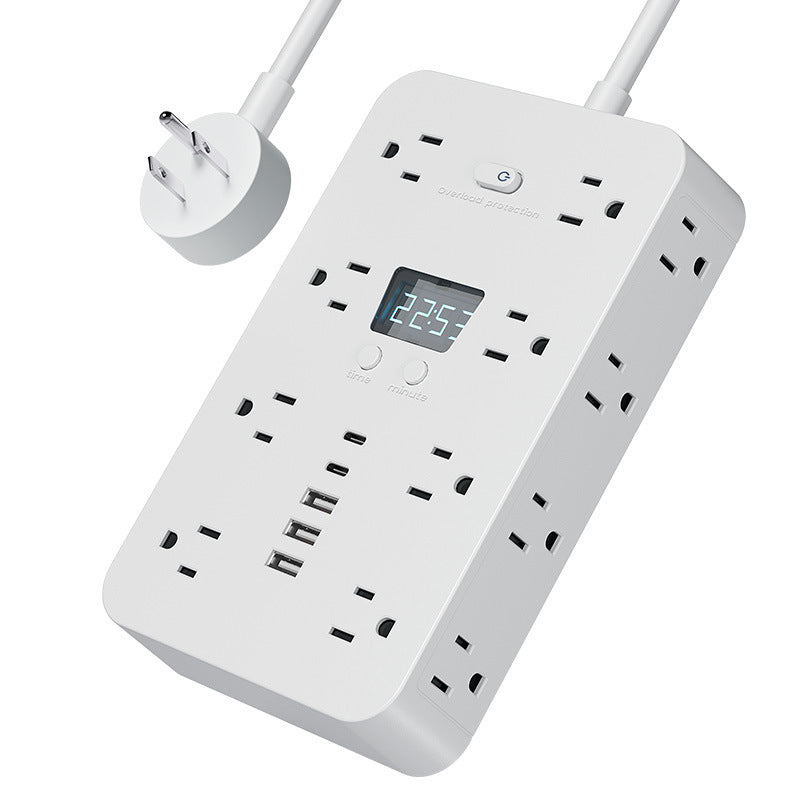 Amazon's new us standard usb multi-hole pd fast charging power strip with bilateral bypass socket strip extension power strip