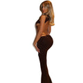 Fashion style cross-border women's pure color hot hip-covering fashion jumpsuit high collar sleeveless low waistbackless long jumpsuit