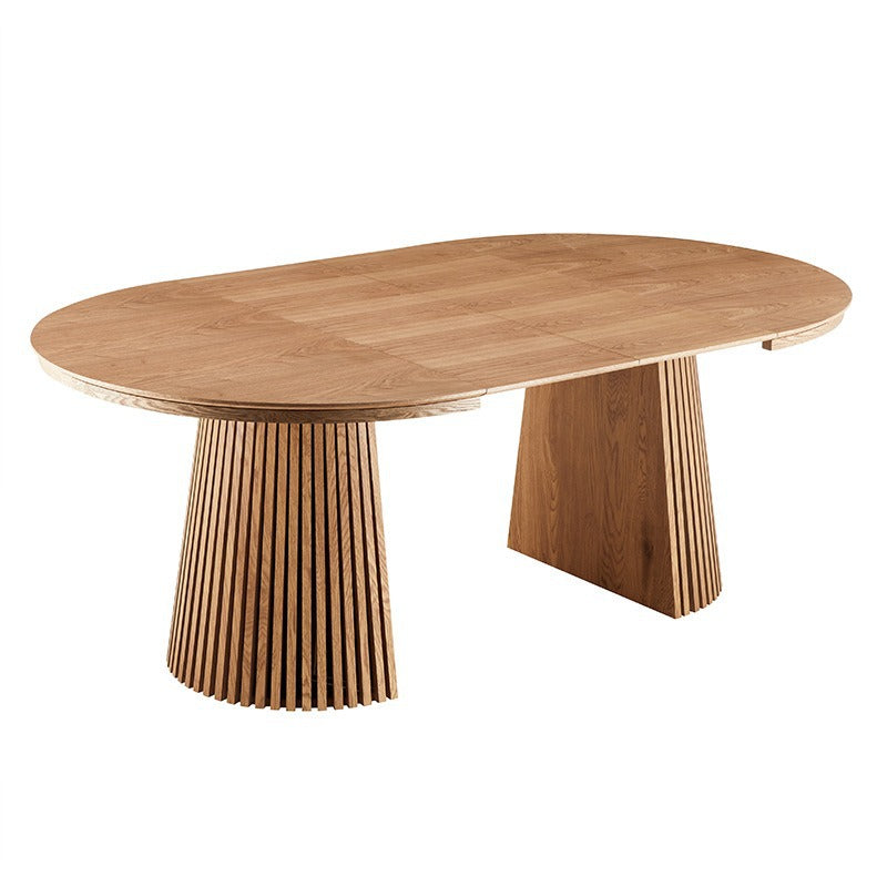 Solid wood veneer dining table - extendable, foldable, export quality - restaurant & home use - mdf oval table - dining table