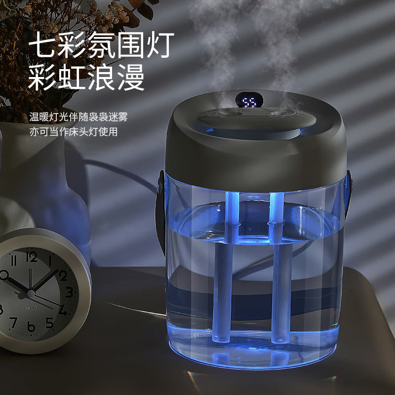 2l large capacity dual nozzle humidifier - compact usb quiet mist maker for home, baby bedroom, and office desk