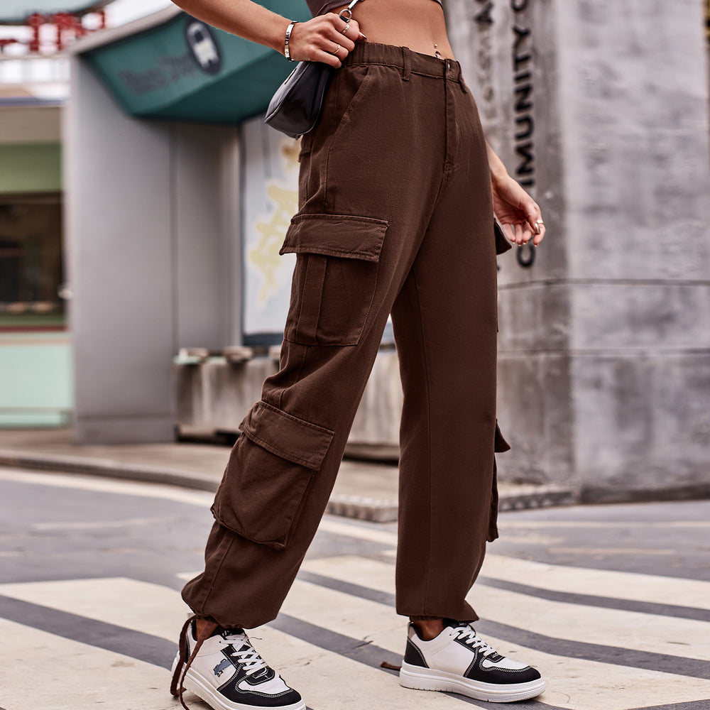 cross-border fashion: european & american style women's denim cargo pants - new  listing, relaxed fit with drawstring design, casual activewear