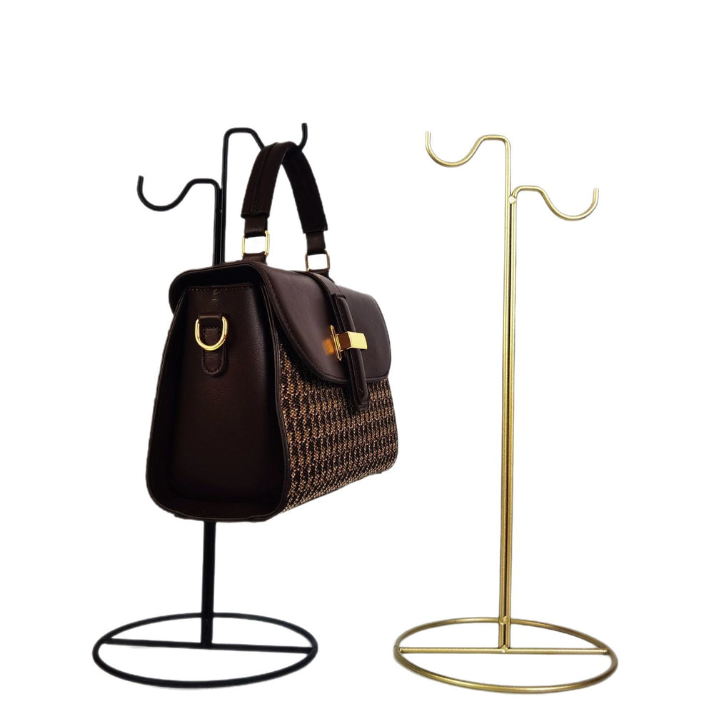Simple double hook bag rack bag display rack floor-standing men's and women's handbag support bag rack display props jewelry rack