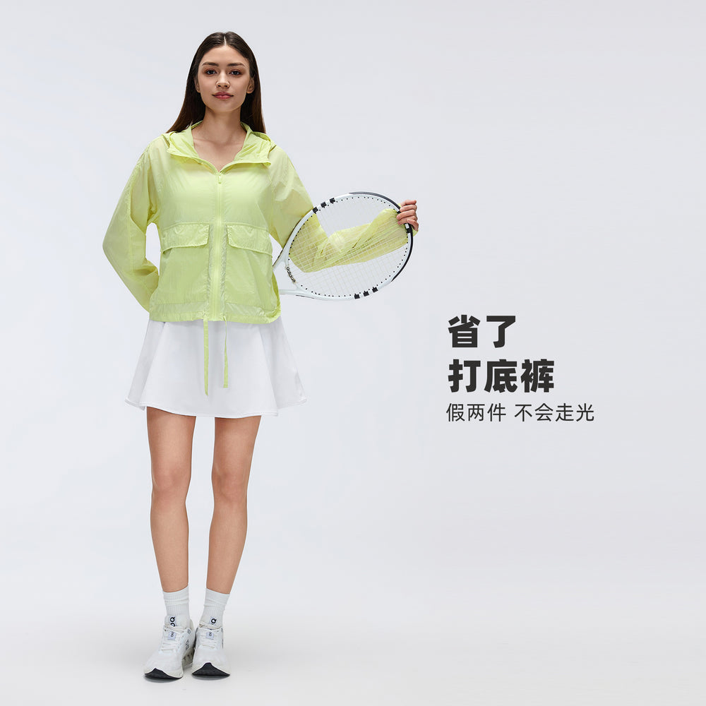 Contrast colorfake two-piece high waist yoga tennis skirt sweat-absorbent breathable fashion tape a-shaped sports skirt for women d26010