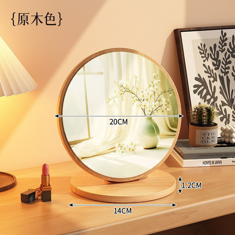 For homesolid wood cosmetic mirror women's bedroom dressing table mirror retro portable foldable large desktop desktop dressing mirror