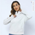 Lulu style scuba hoodie - women's fleece-lined half-zip sweatshirt for outdoor running and yoga