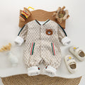Baby boy spring/autumn double-layer fashion casual long-sleeve romper newborn outing full month baby bodysuit