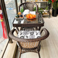 Three-piece rattan chair set casual tea table courtyard rattan outdoor table and chairs balcony tea table and chairs balcony casual table and chairs