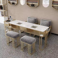 Widened 45cm marble nail table and chair set - special offer! economical single/double, light luxury, multi-functional, odorless, carbon steel with baked enamel finish