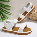 Plus size casual comfort velcro peep-toe sandals - versatile student style, breathable soft sole beach sandals