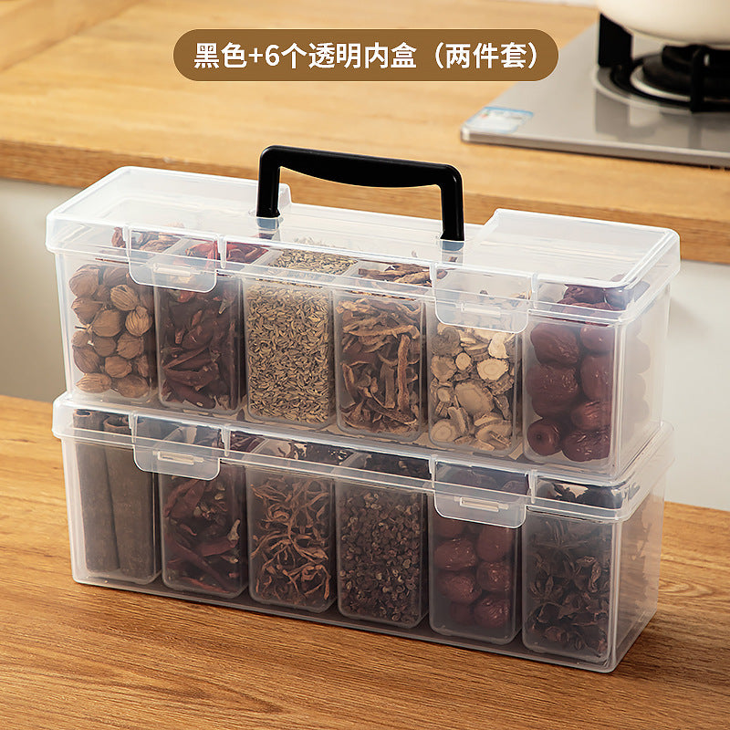 Cabinet Portable Spice Storage Box Household Plastic Seasoning Sealed Box Storage Food Grade Kitchen Seasoning Storage Box