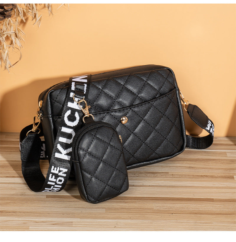 Embroidered shoulder bag two-piece set 2023Ladeis bags daily versatile messenger bag large capacity bag women
