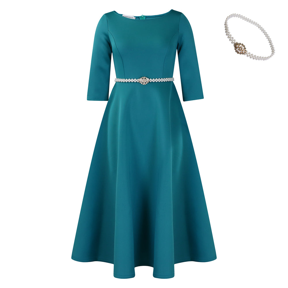 C8600   fall/winter new european and american solid color swing dress elegant evening gown foreign trade dress