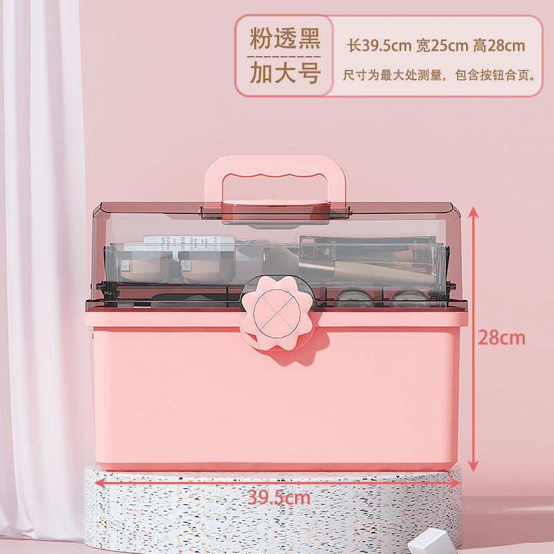 Medicine box Household large-capacity medical box Standing medicine packing box Student dormitory Multi-layer sundries storage box